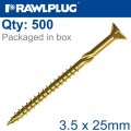 TORX T20 CHIPBOARD SCREW 3.5X25MM X500-BOX